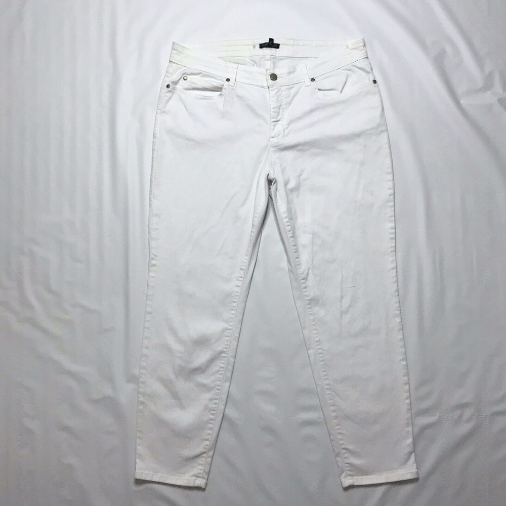 Eileen Fisher White Straight Slim Jeans